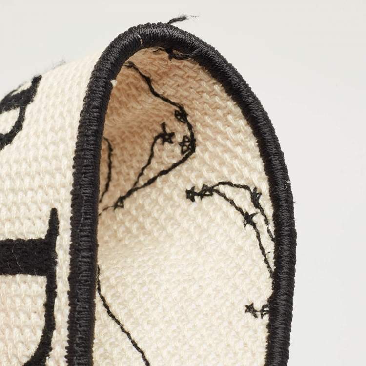 Pre Owned Dior Multicolor Floral Embroidered Canvas Medium Lady D-Lite Tote