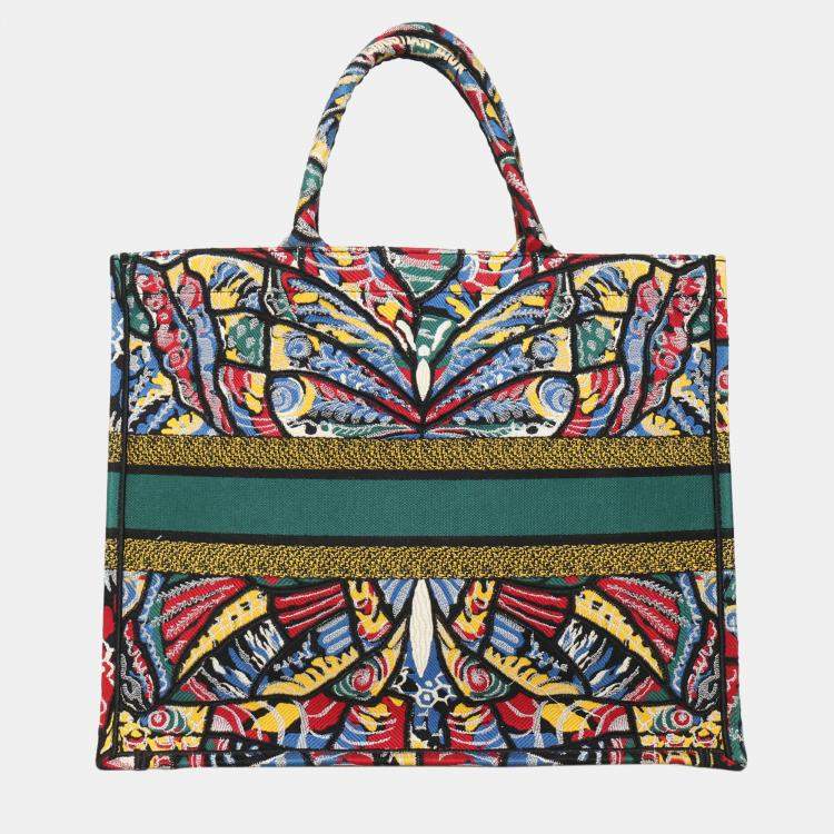 Pre Owned Dior Multicolor Canvas Large Book Tote Bag