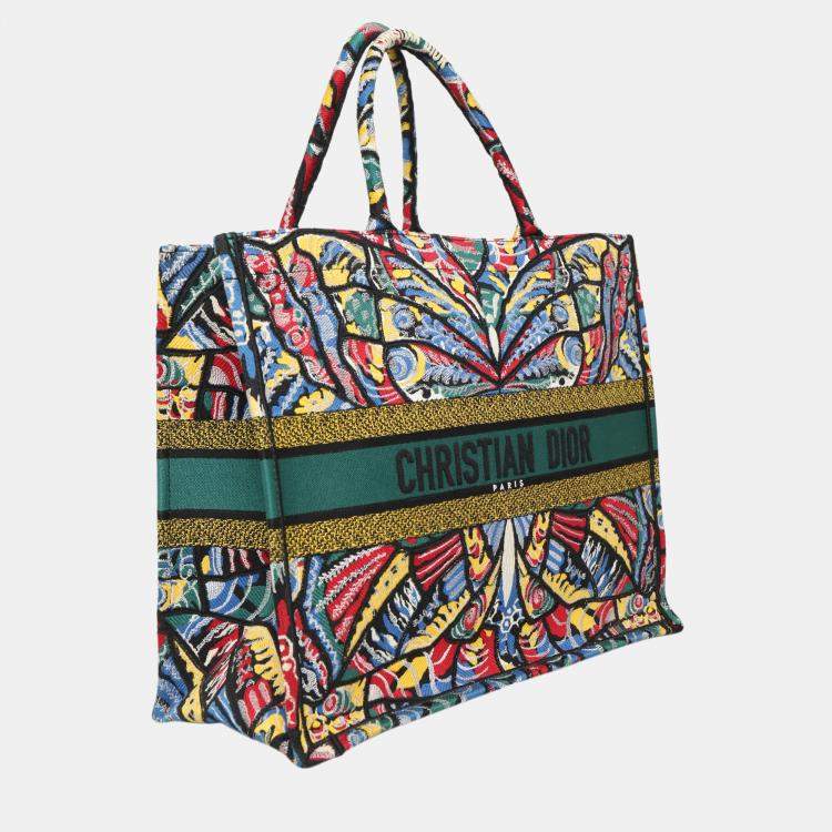 Pre Owned Dior Multicolor Canvas Large Book Tote Bag