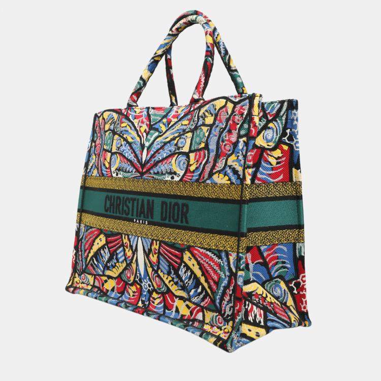 Pre Owned Dior Multicolor Canvas Large Book Tote Bag