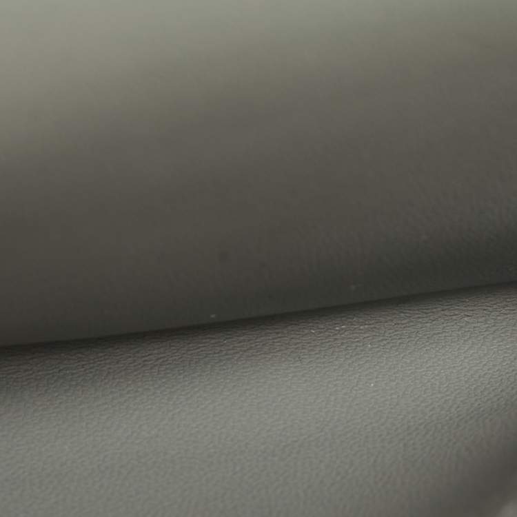 Pre Owned Dior Grey Ultra Matte Leather Nano Saddle Chain Pouch