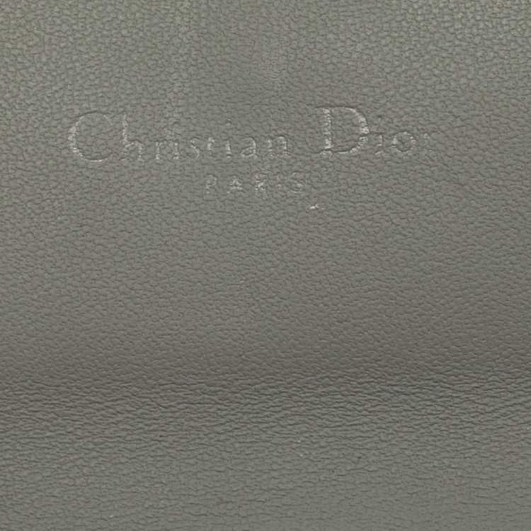 Pre Owned Dior Grey Ultra Matte Leather Nano Saddle Chain Pouch