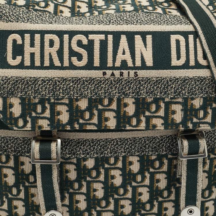 Pre Owned Dior Green Embroidered Canvas Diorcamp Messenger Bag
