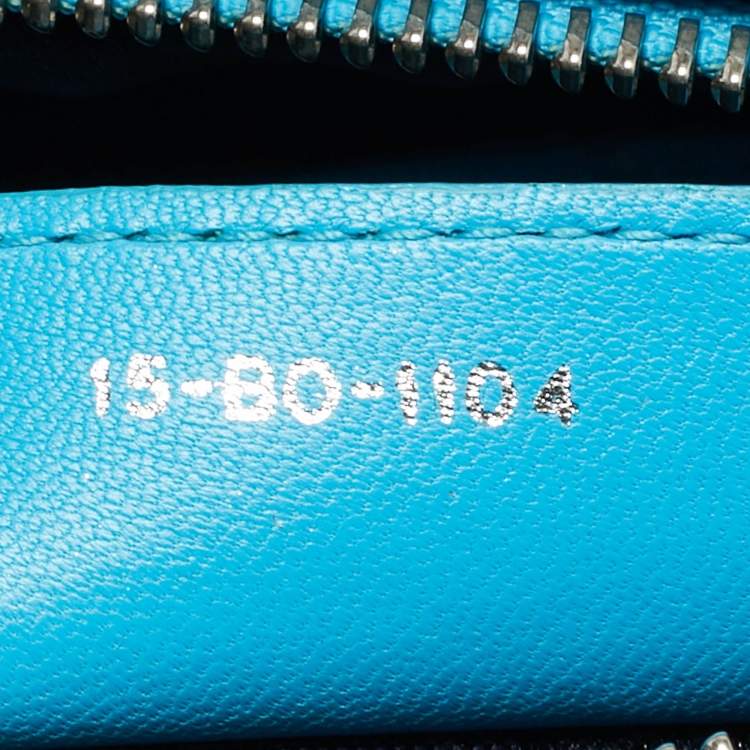Pre Owned Dior Light Blue Cannage Leather Medium Lady Dior Tote