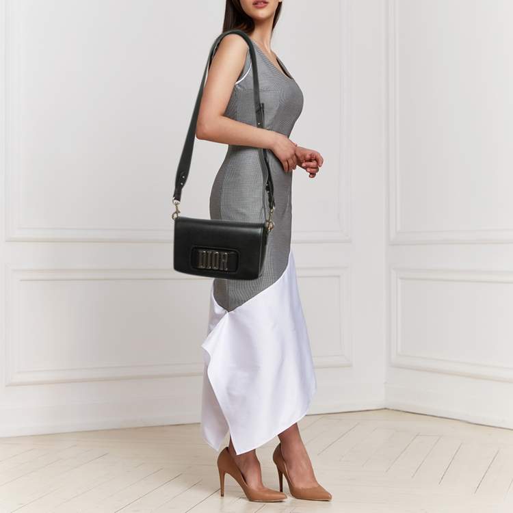 Pre Owned Dior Black Leather Dio(r)evolution Flap Shoulder Bag