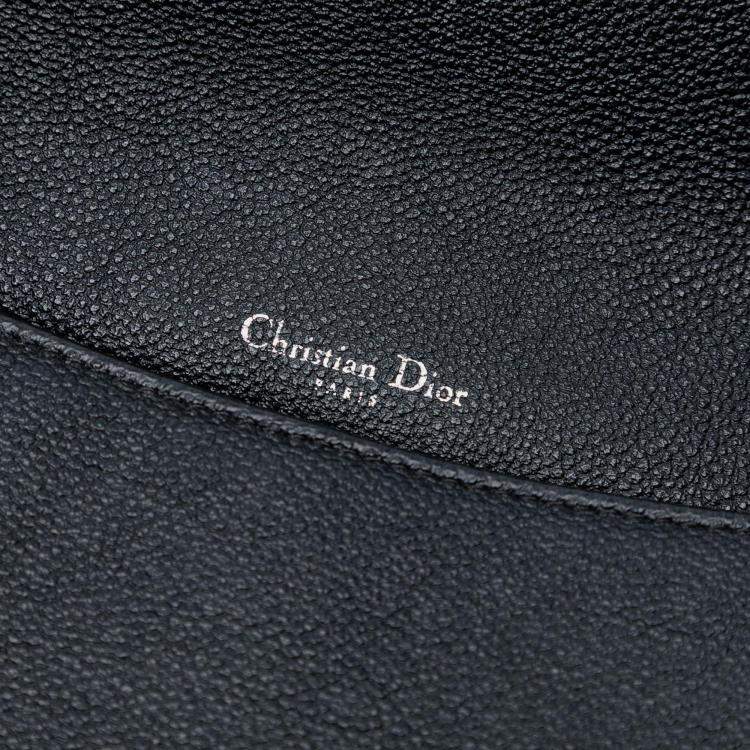 Pre Owned Dior Black Large Grained Calfskin Diorama Flap