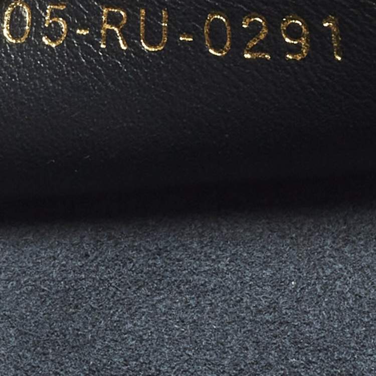 Pre Owned Dior Navy Blue/White Leather Embroidered Medium Book Tote