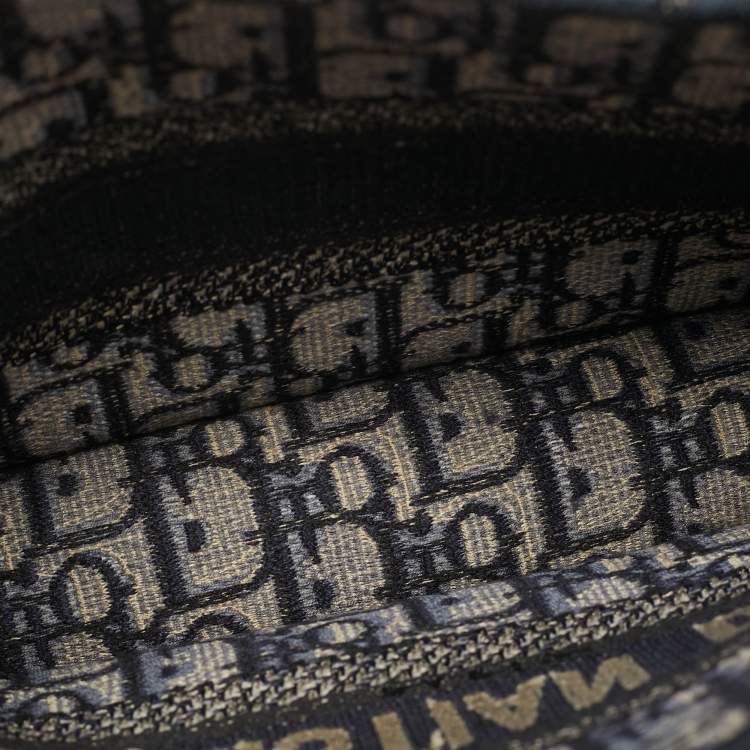 Pre Owned Dior Navy Blue Oblique Canvas Mini Book Tote