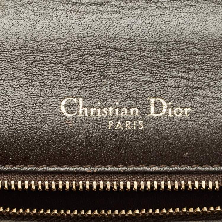 Pre Owned Dior Ombre Gold Microcannage Patent Leather Medium Diorama Shoulder Bag