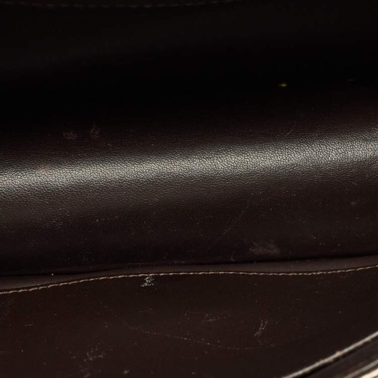 Pre Owned Dior Ombre Gold Microcannage Patent Leather Medium Diorama Shoulder Bag