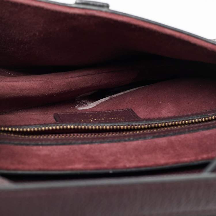 Pre Owned Dior Saddle Burgundy Leather Shoulder Bag