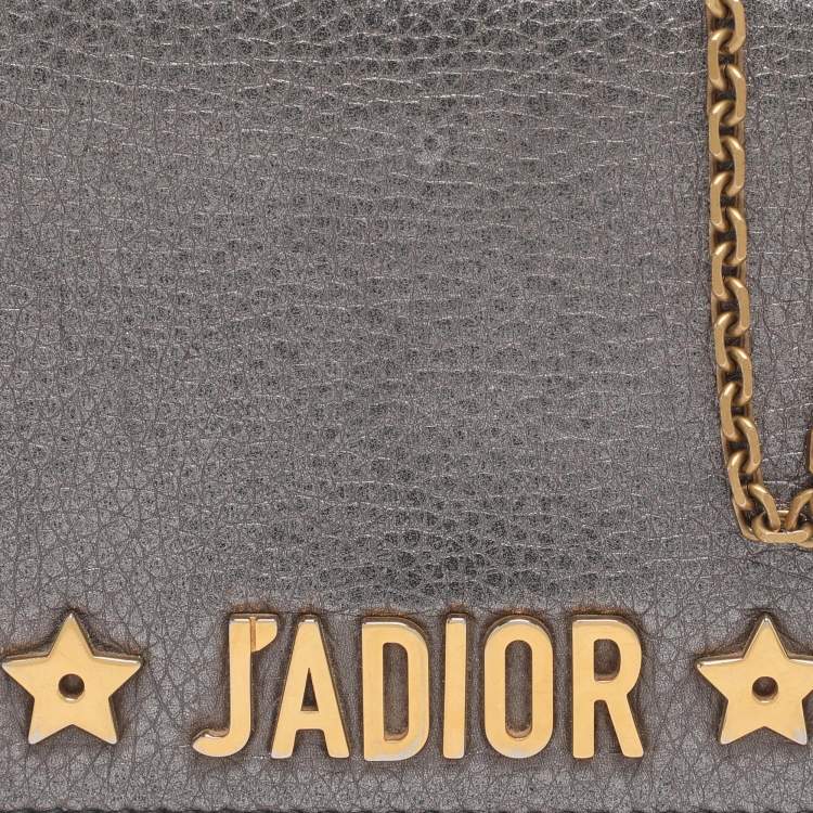 Pre Owned Dior Silver Leather J'adior Chain Clutch 