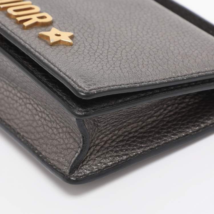 Pre Owned Dior Silver Leather J'adior Chain Clutch 