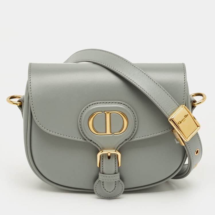 Pre Owned Dior Bobby Small Grey Leather Crossbody Bag