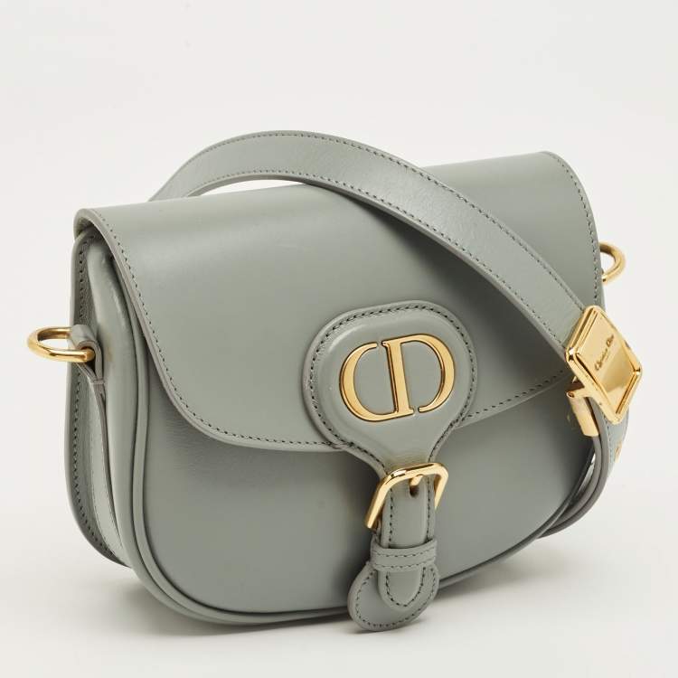 Pre Owned Dior Bobby Small Grey Leather Crossbody Bag