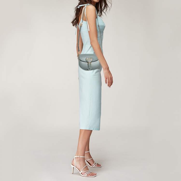 Pre Owned Dior Bobby Small Grey Leather Crossbody Bag