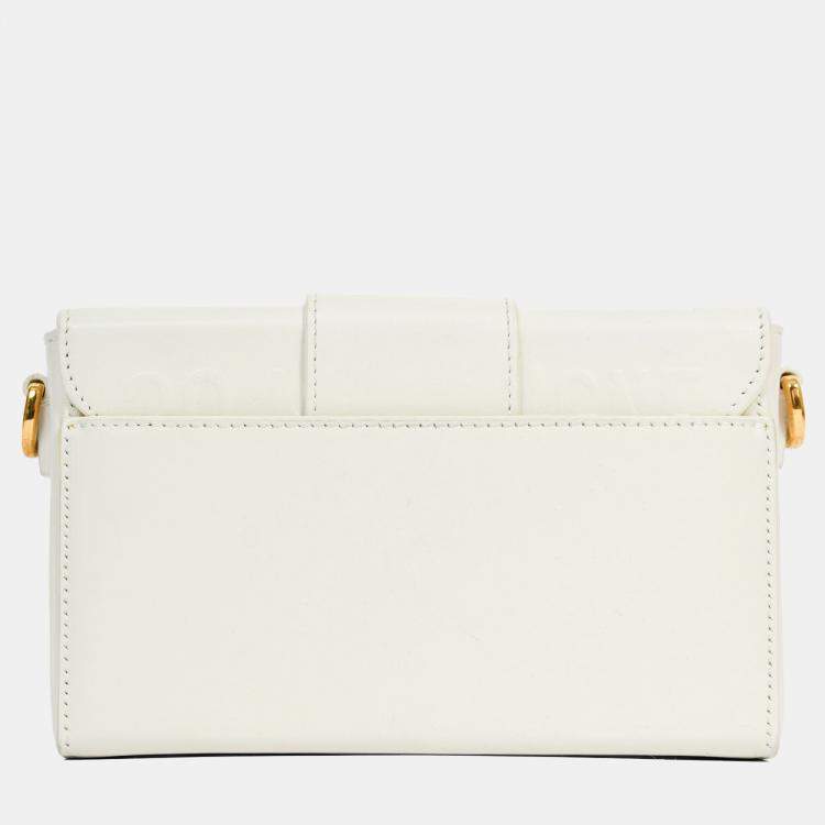 Pre Owned Christian Dior White Leather 'Sac 30 Montaigne Mini' Crossbody