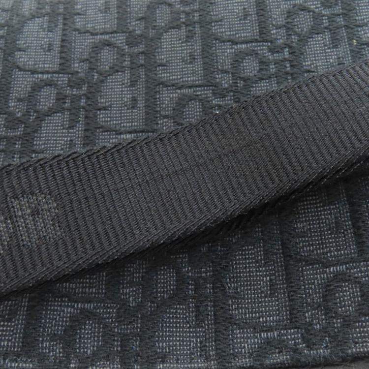 Pre Owned Christian Dior Oblique  Black Canvas Shoulder Bag