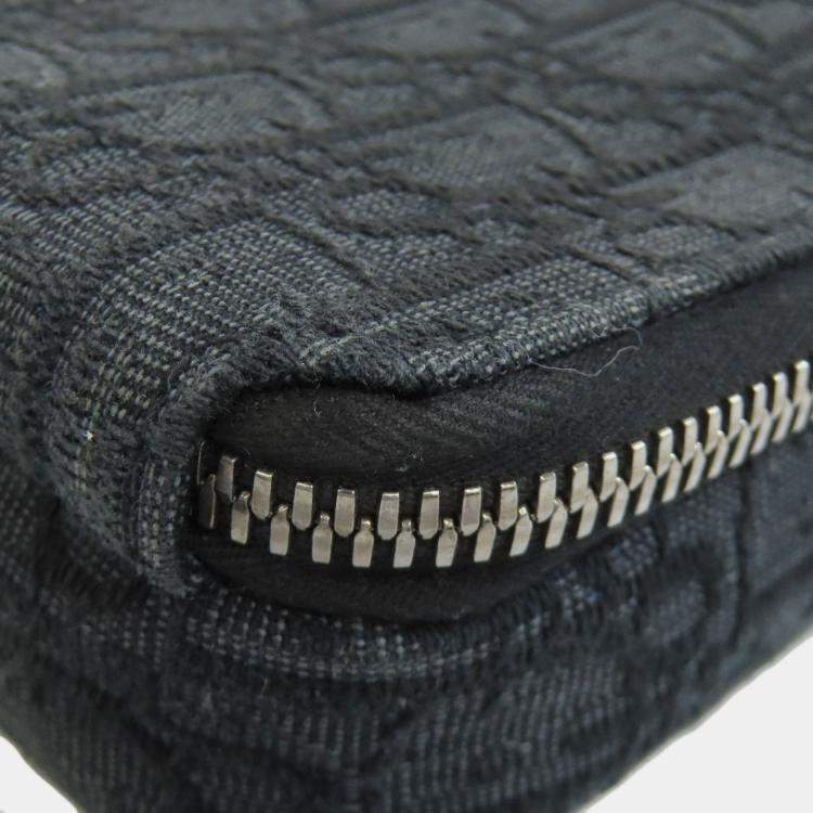 Pre Owned Christian Dior Oblique  Black Canvas Shoulder Bag