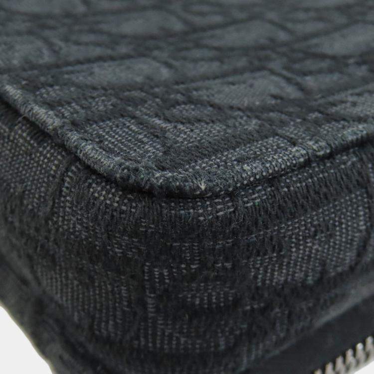 Pre Owned Christian Dior Oblique  Black Canvas Shoulder Bag