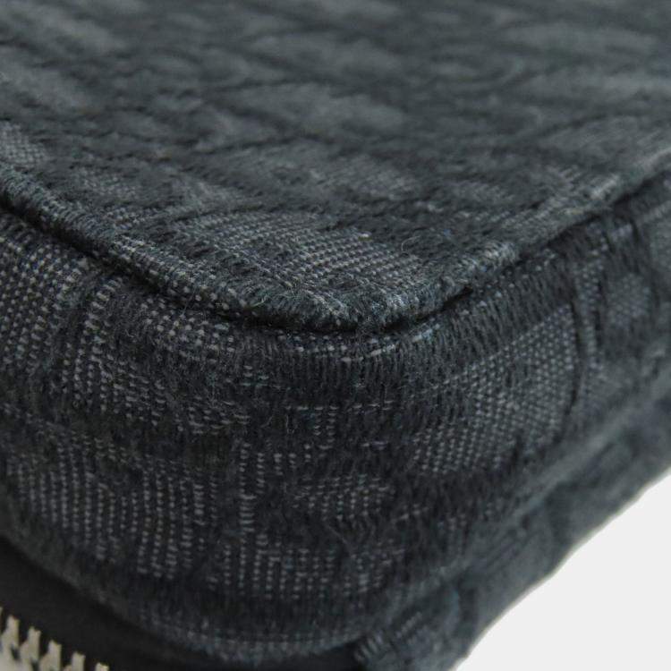 Pre Owned Christian Dior Oblique  Black Canvas Shoulder Bag