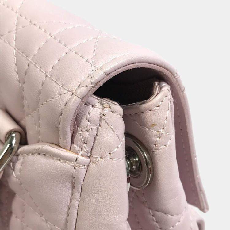 Pre Owned Christian Dior Cannage Stardust Small Backpack Ginza Exclusive Leather Soft Pink