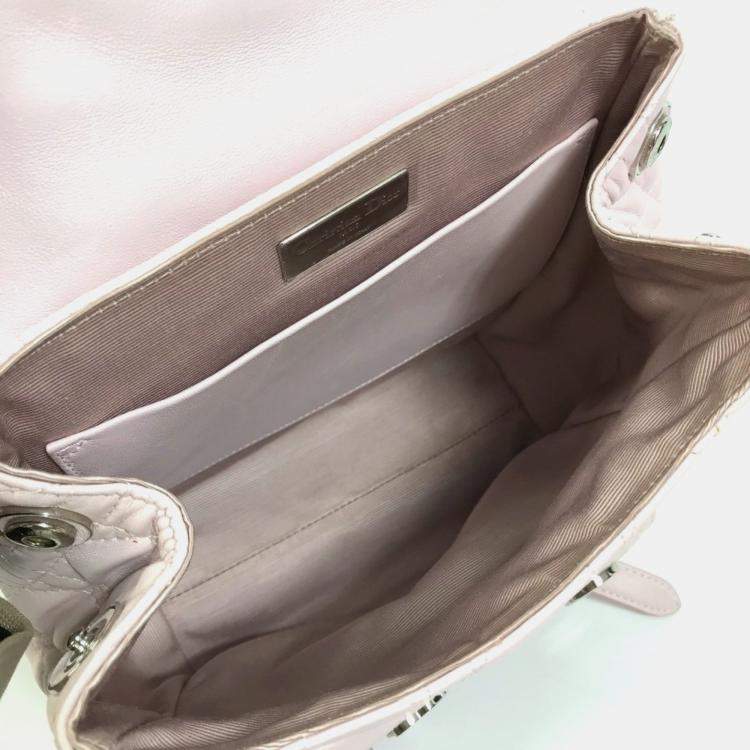 Pre Owned Christian Dior Cannage Stardust Small Backpack Ginza Exclusive Leather Soft Pink