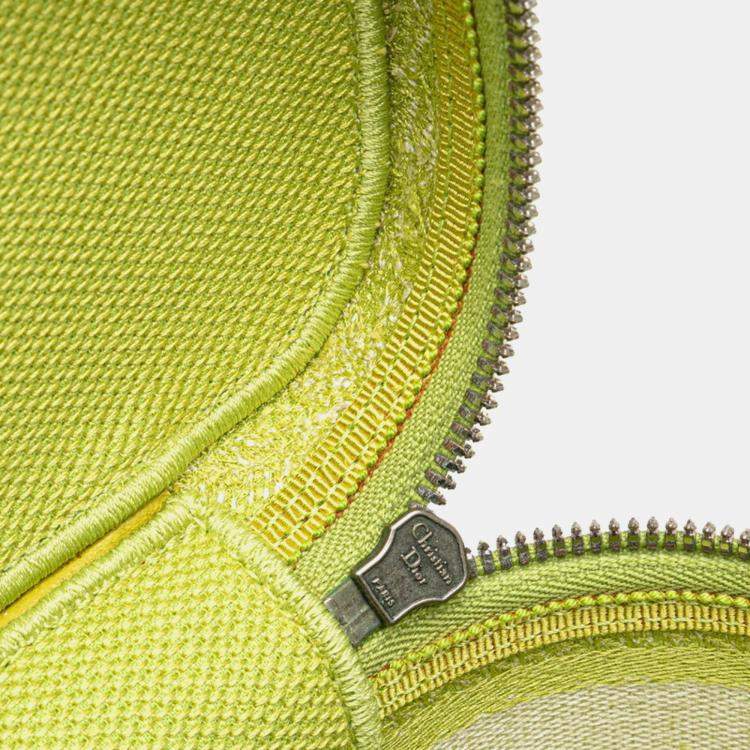 Pre Owned Christian Dior Dior Toile Joue D'Hui Vanity Bag Handbag Shoulder Green Jacquard