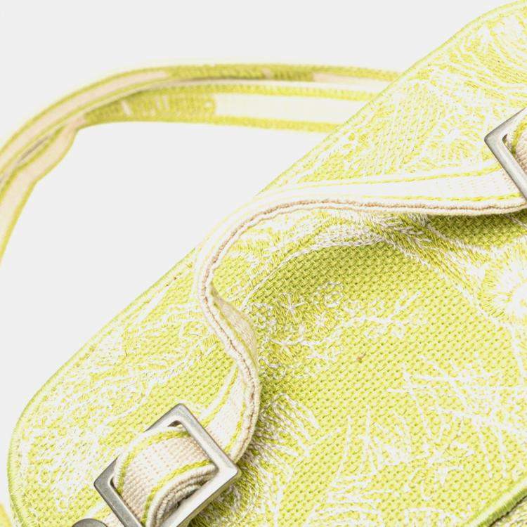 Pre Owned Christian Dior Dior Toile Joue D'Hui Vanity Bag Handbag Shoulder Green Jacquard