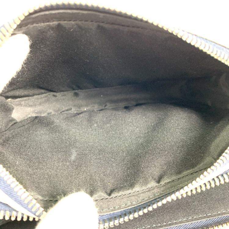 Pre Owned Christian Dior Logo Bag Double Zip Pocket Shoulder Bag Gray