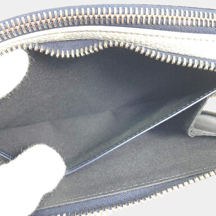 Pre Owned Christian Dior Logo Bag Double Zip Pocket Shoulder Bag Gray