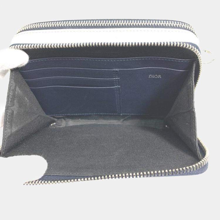 Pre Owned Christian Dior Logo Bag Double Zip Pocket Shoulder Bag Gray