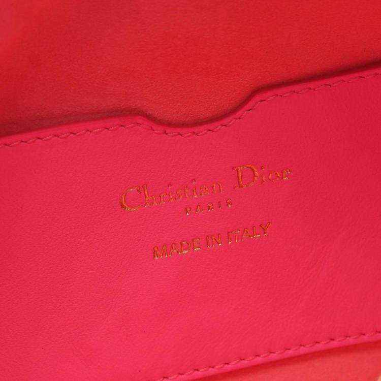 Pre Owned Christian Dior Dior Vibe Small Hobo Cannage Shoulder Bag Leather Pink White Black