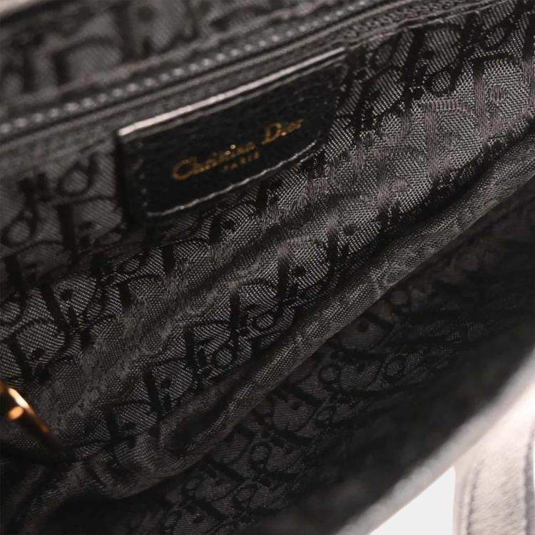 Pre Owned Christian Dior Black Leather Saddle Handbag