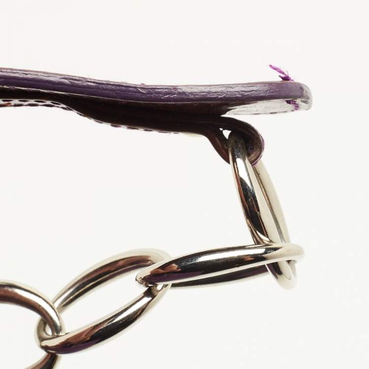 Pre Owned Dior Soft Lady Dior Large Purple Woven Leather and Patent Leather Tote