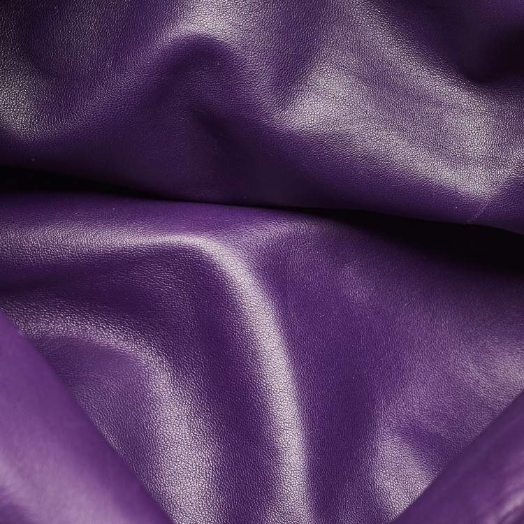 Pre Owned Dior Soft Lady Dior Large Purple Woven Leather and Patent Leather Tote