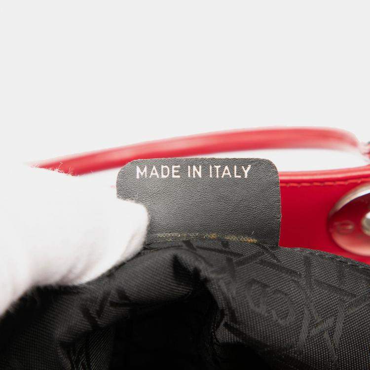 Pre Owned Dior Red Medium Patent Lady Dior