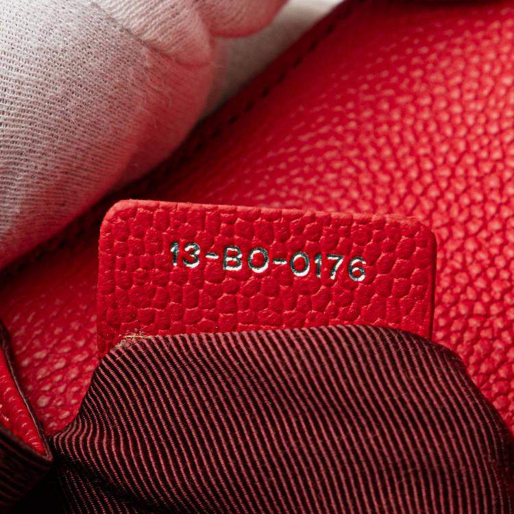 Pre Owned Dior Red Small Grained Calfskin Diorama Flap
