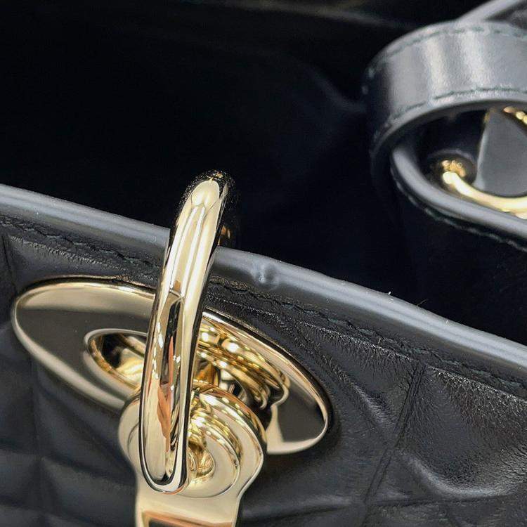 مملوكة مسبقًا Dior Lady'S 95.22 2Way Handbag Black Leather Size Medium