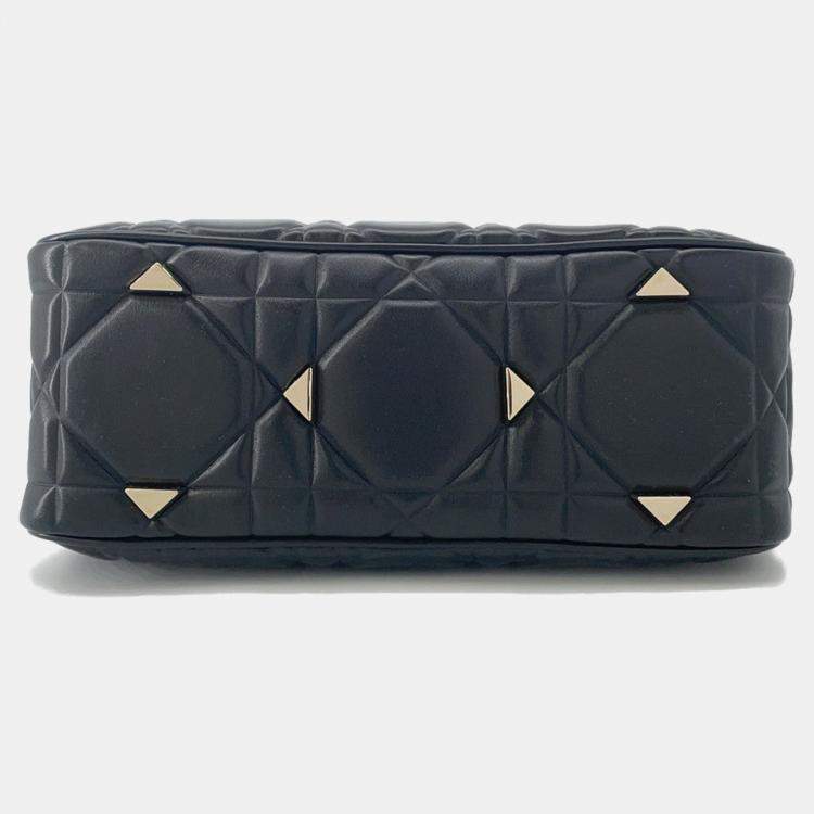 مملوكة مسبقًا Dior Lady'S 95.22 2Way Handbag Black Leather Size Medium