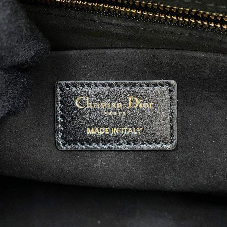 مملوكة مسبقًا Dior Lady'S 95.22 2Way Handbag Black Leather Size Medium