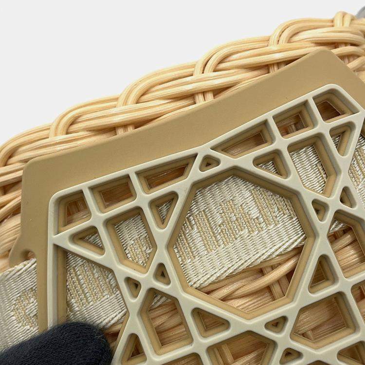 Pre Owned Dior Sahara 2-Way Bucket Bag Beige Raffia Leather Rubber Size Nano