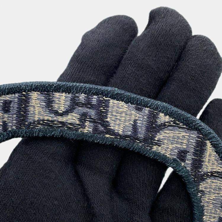 Pre Owned Dior Oblique Book Tote Navy Canvas Size Mini