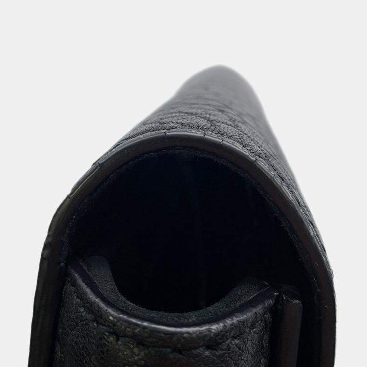 Pre Owned Dior Mosaique Logo Shoulder Bag Black Leather