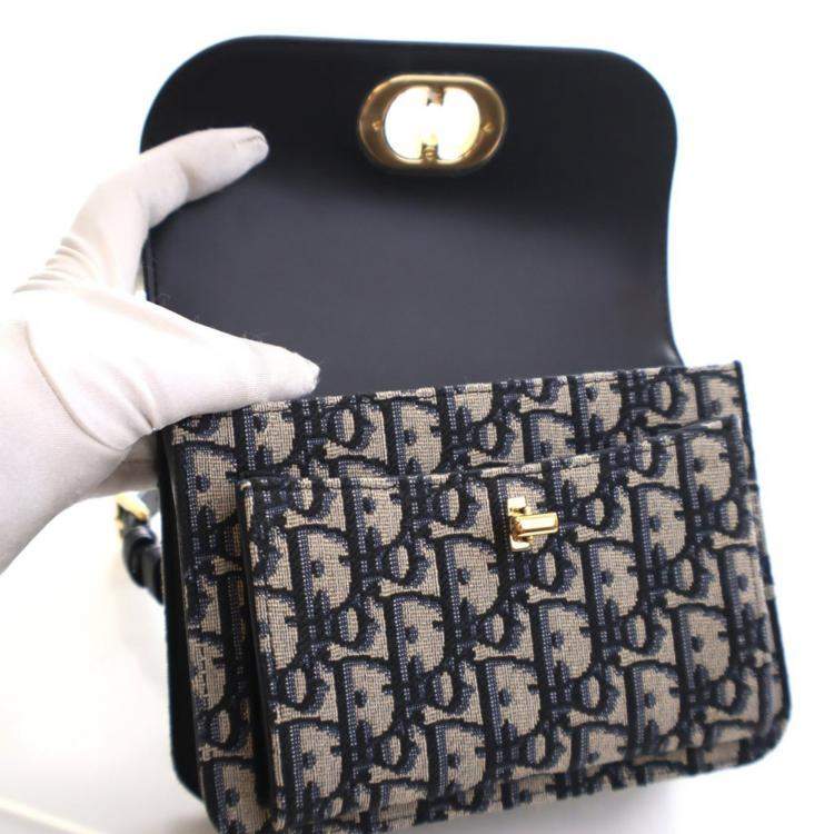 Pre Owned Christian Dior Mini Oblique Miss Maddy Flap Bag