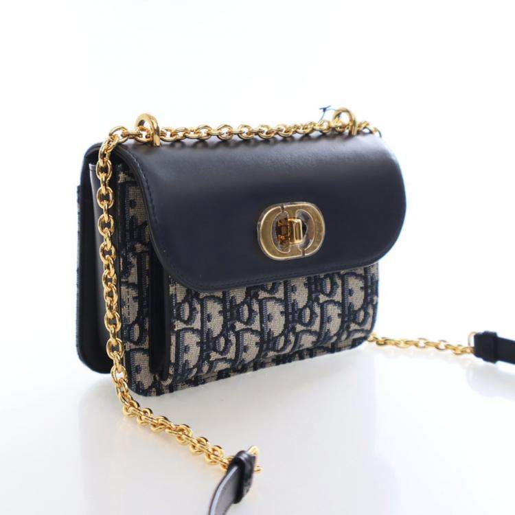 Pre Owned Christian Dior Mini Oblique Miss Maddy Flap Bag
