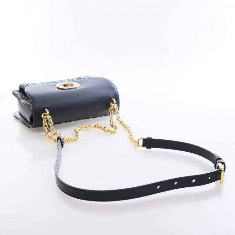 Pre Owned Christian Dior Mini Oblique Miss Maddy Flap Bag