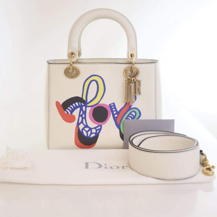 Pre Owned Dior Medium Niki De Saint Phalle Love Calfskin Lady Dior