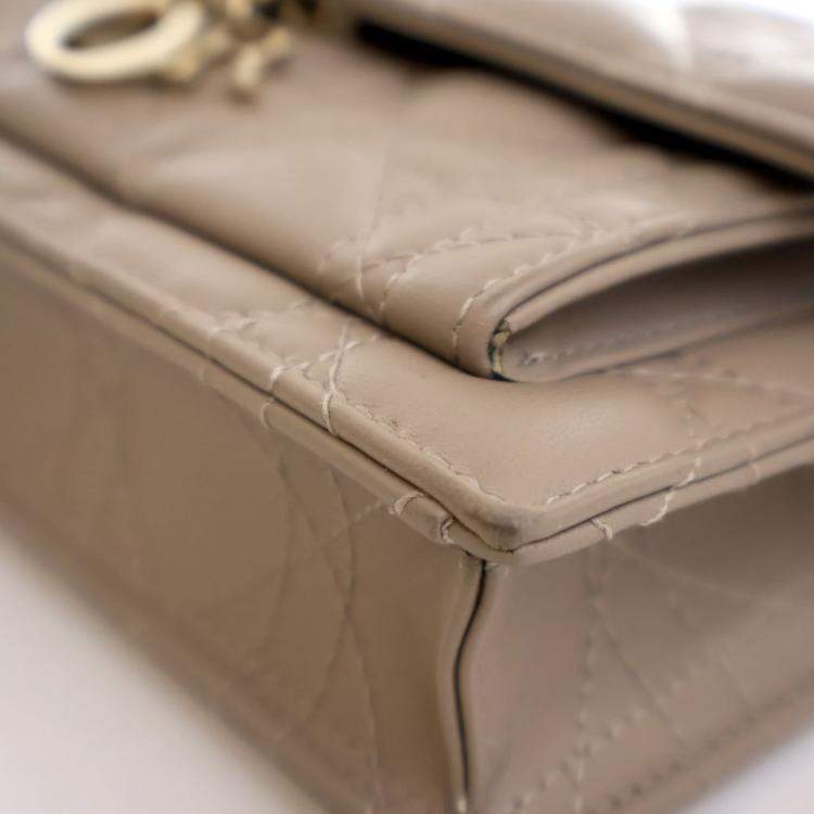 Pre Owned Dior Lambskin Daily Pouch With Chain