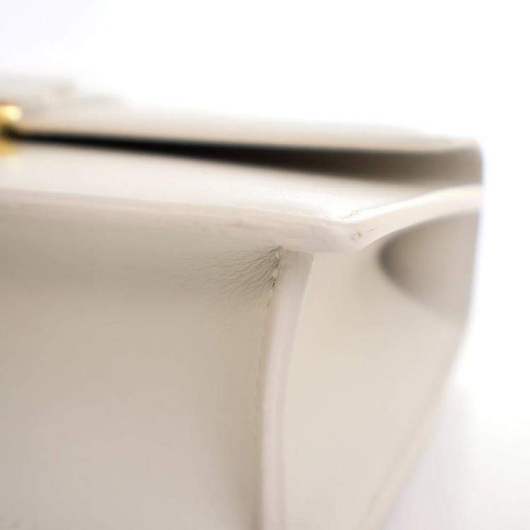 Pre Owned Dior White Calfskin 30 Montaigne East-West Bag